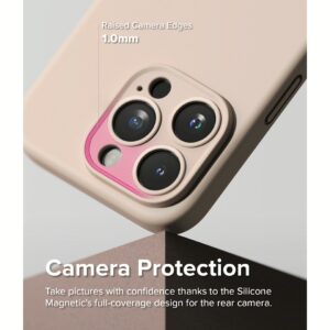 Ringke รุ่น Silicone Magnetic - เคส iPhone 15 Pro - สี Pink Sand
