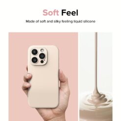 Ringke รุ่น Silicone Magnetic - เคส iPhone 15 Pro - สี Pink Sand