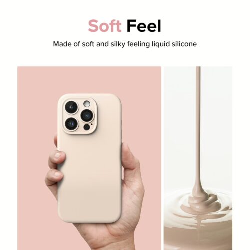 Ringke รุ่น Silicone Magnetic - เคส iPhone 15 Pro - สี Pink Sand - Image 9