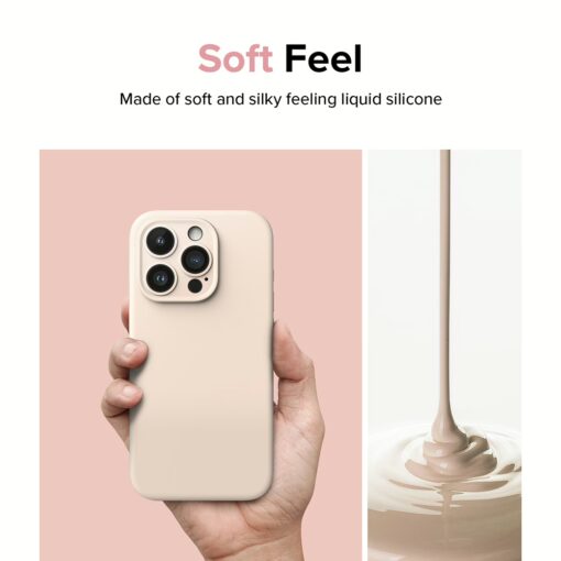 Ringke รุ่น Silicone Magnetic - เคส iPhone 15 Pro - สี Pink Sand - Image 9