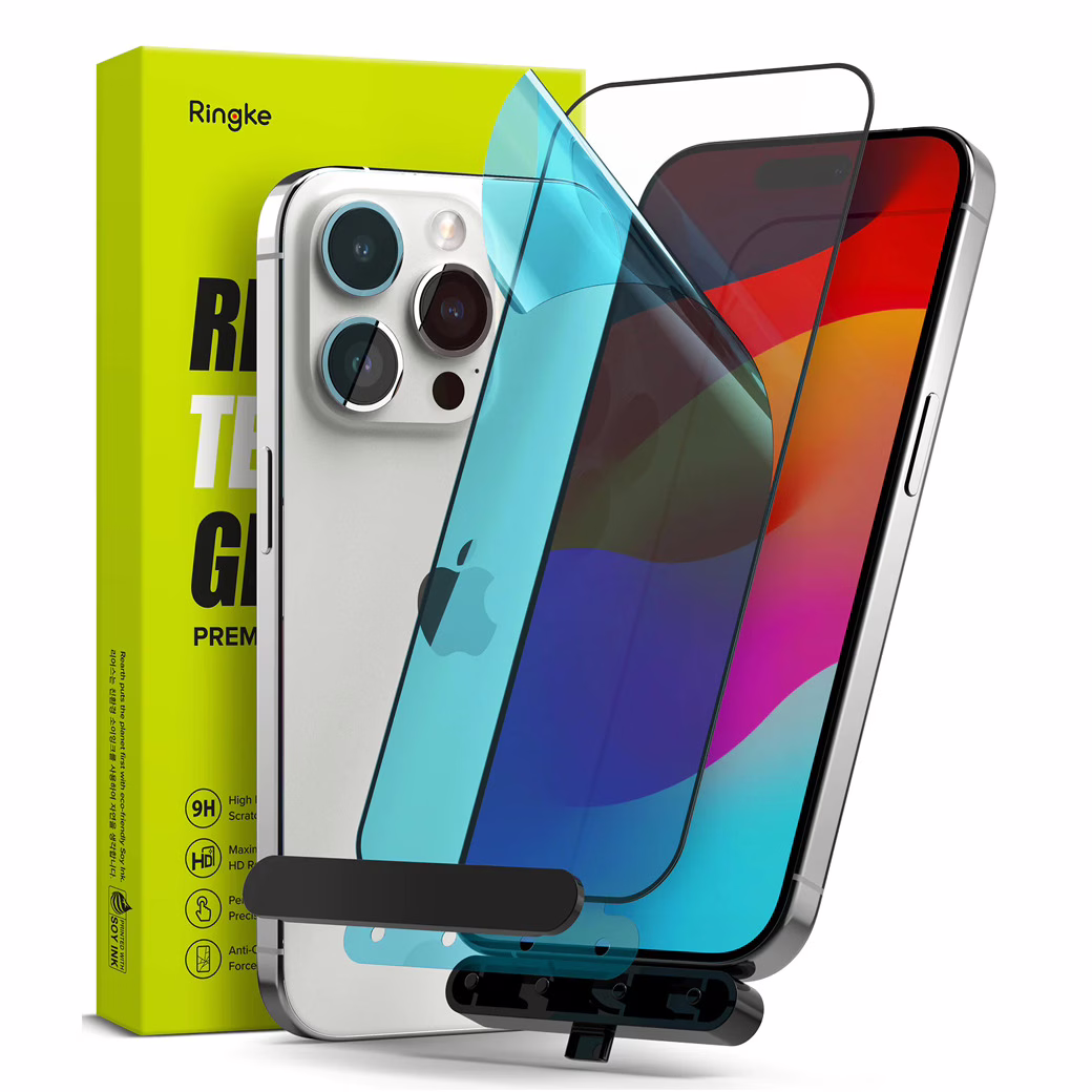 Ringke รุ่น Screen Protector Tempered Glass - ฟิล์มกระจก iPhone 15 Pro