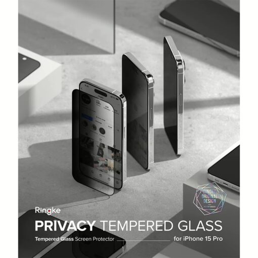 Ringke รุ่น Privacy Tempered Glass - ฟิล์มกระจก iPhone 15 Pro - Image 2