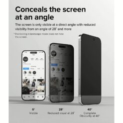 Ringke รุ่น Privacy Tempered Glass - ฟิล์มกระจก iPhone 15 Pro