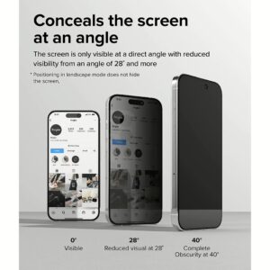 Ringke รุ่น Privacy Tempered Glass - ฟิล์มกระจก iPhone 15 Pro 17 Ringke รุ่น Privacy Tempered Glass - ฟิล์มกระจก iPhone 15 Pro