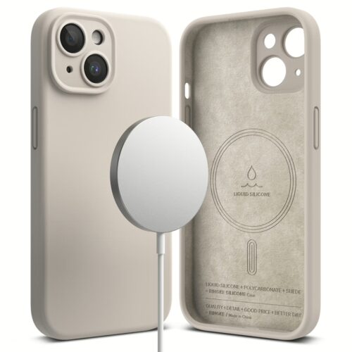 Ringke รุ่น Silicone Magnetic - เคส iPhone 15 Plus - สี Stone - Image 2