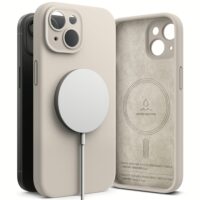 Ringke รุ่น Silicone Magnetic - เคส iPhone 15 Plus - สี Stone