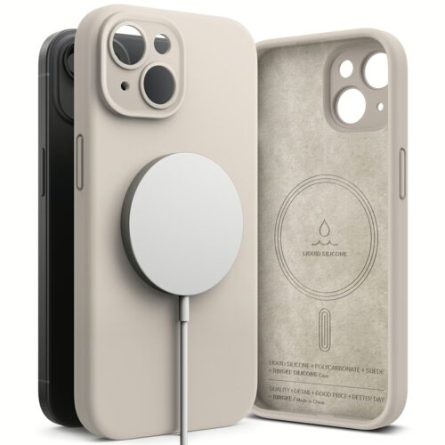 Ringke รุ่น Silicone Magnetic - เคส iPhone 15 Plus - สี Stone - Image 3