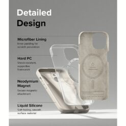 Ringke รุ่น Silicone Magnetic - เคส iPhone 15 Plus - สี Stone