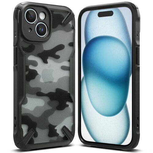 Ringke รุ่น Fusion X - เคส iPhone 15 - สี Camo Black - Image 2
