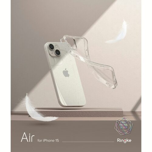 Ringke รุ่น Air - เคส iPhone 15 - สี Glitter Clear - Image 5