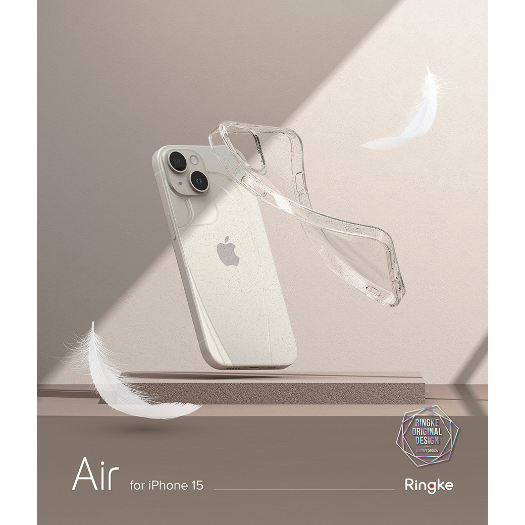 Ringke รุ่น Air - เคส iPhone 15 - สี Glitter Clear