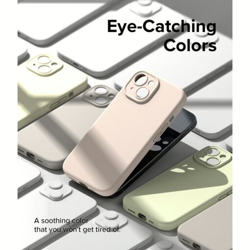 Ringke รุ่น Silicone Magnetic - เคส iPhone 15 - สี Pink Sand - Image 8