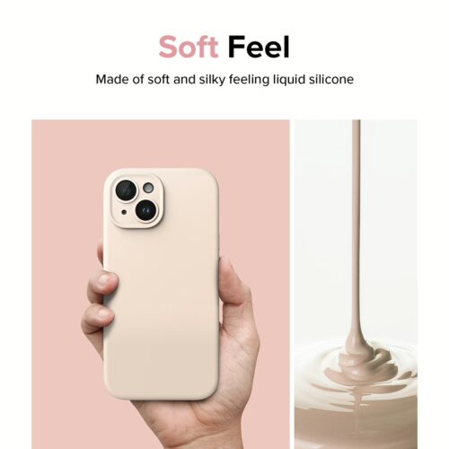 Ringke รุ่น Silicone Magnetic - เคส iPhone 15 - สี Pink Sand - Image 9