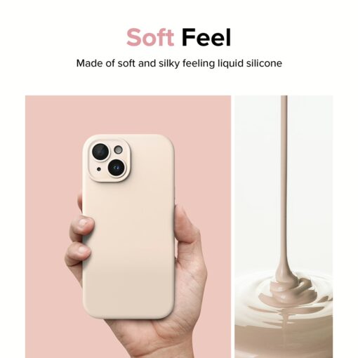 Ringke รุ่น Silicone Magnetic - เคส iPhone 15 - สี Pink Sand - Image 9