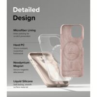 Ringke รุ่น Silicone Magnetic - เคส iPhone 15 - สี Pink Sand
