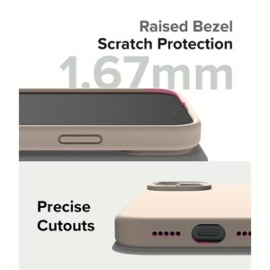 Ringke รุ่น Silicone Magnetic - เคส iPhone 15 - สี Pink Sand