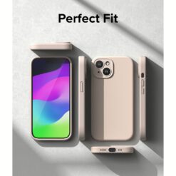 Ringke รุ่น Silicone Magnetic - เคส iPhone 15 - สี Pink Sand