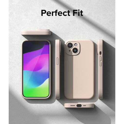 Ringke รุ่น Silicone Magnetic - เคส iPhone 15 - สี Pink Sand - Image 14