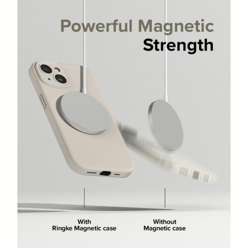 Ringke รุ่น Silicone Magnetic - เคส iPhone 15 - สี Stone - Image 6