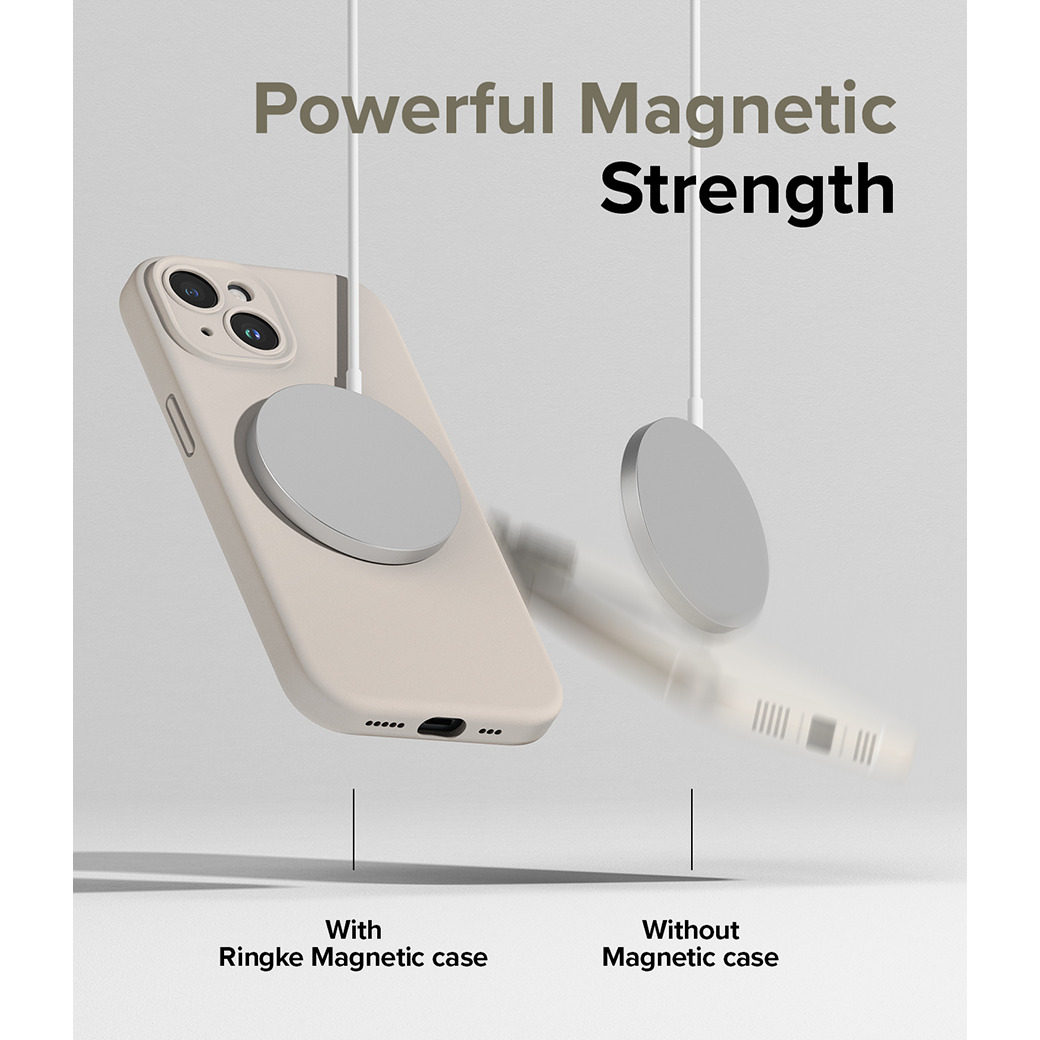 Ringke รุ่น Silicone Magnetic - เคส iPhone 15 - สี Stone