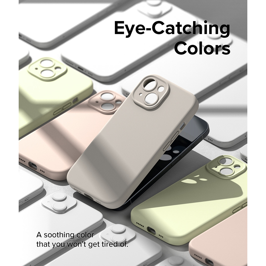 Ringke รุ่น Silicone Magnetic - เคส iPhone 15 - สี Stone