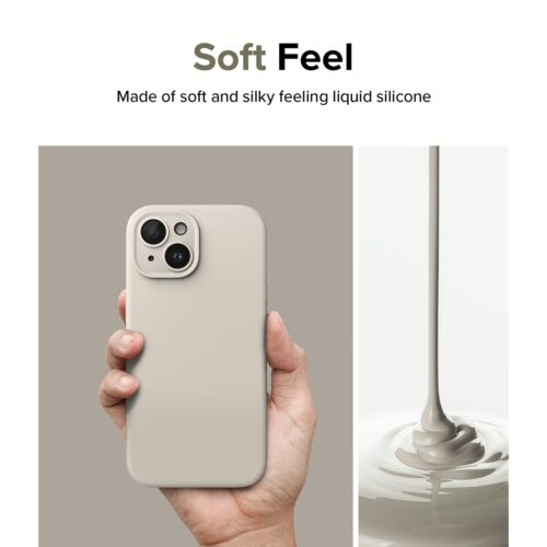 Ringke รุ่น Silicone Magnetic - เคส iPhone 15 - สี Stone - Image 9