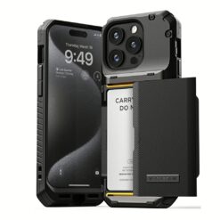 VRS รุ่น Damda Glide Pro - เคส iPhone 15 Pro - สี Black Groove