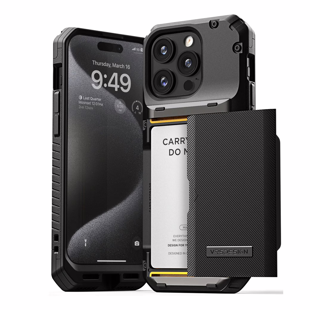 VRS รุ่น Damda Glide Pro - เคส iPhone 15 Pro - สี Black Groove