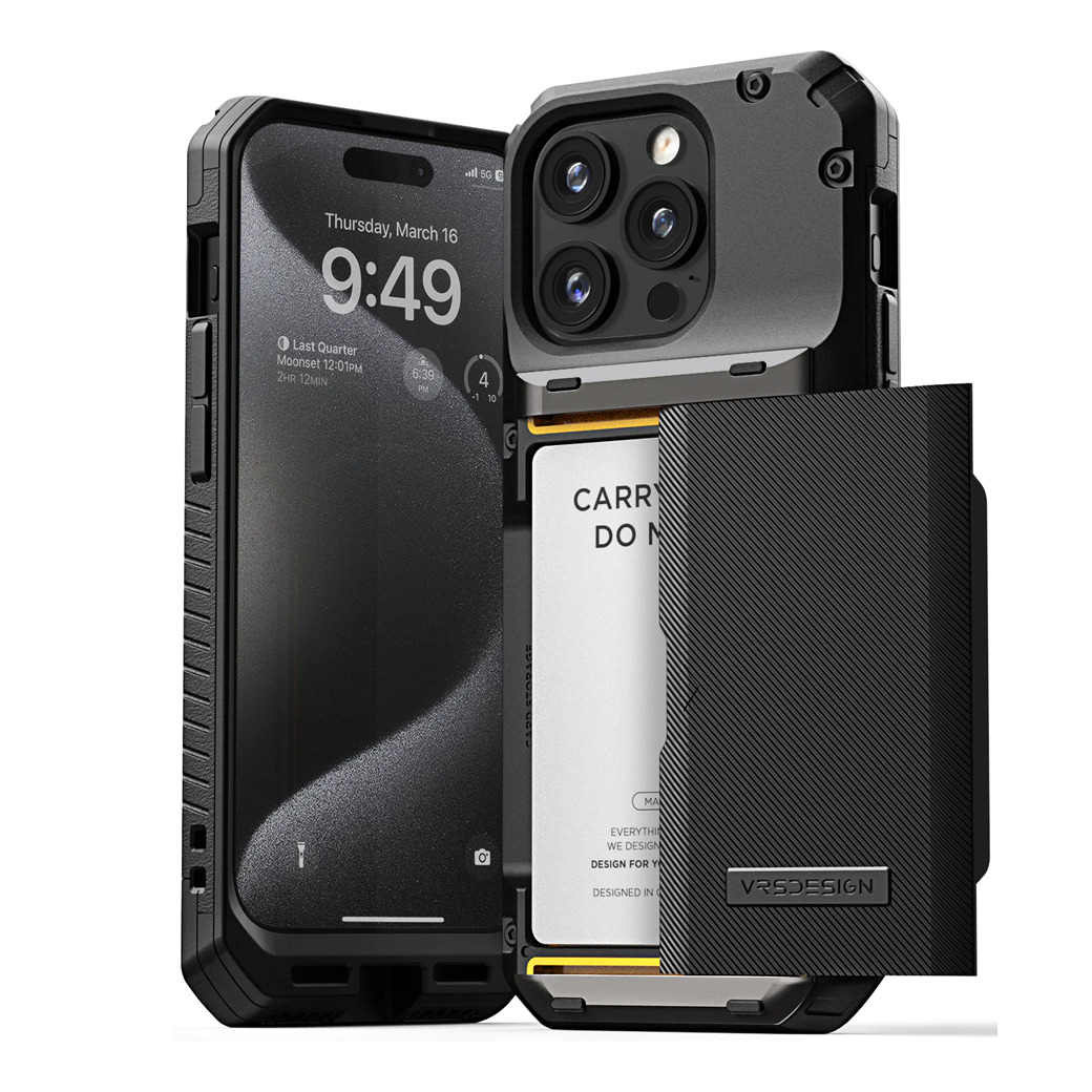 VRS รุ่น Damda Glide Pro - เคส iPhone 15 Pro Max - สี Black Groove