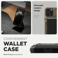 VRS รุ่น Damda Glide Pro - เคส iPhone 15 Pro - สี Black Groove
