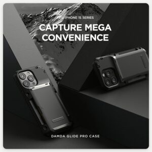 VRS รุ่น Damda Glide Pro - เคส iPhone 15 Pro - สี Black Groove
