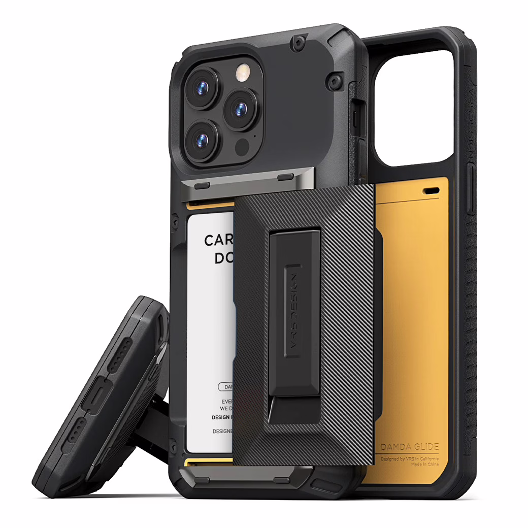 VRS รุ่น Damda Glide Hybrid - เคส iPhone 15 Pro Max - สี Black Groove