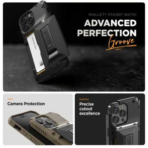 VRS รุ่น Damda Glide Hybrid - เคส iPhone 15 Pro Max - สี Black Groove - Image 2