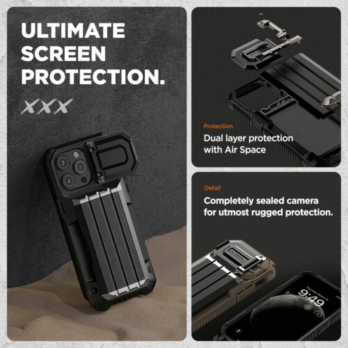 VRS รุ่น Damda Glide Ultimate - เคส iPhone 15 Pro - สี Black - Image 3