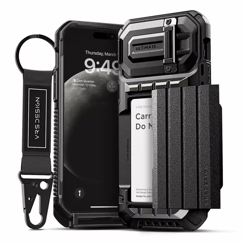 VRS รุ่น Damda Glide Ultimate - เคส iPhone 15 Pro Max - สี Black