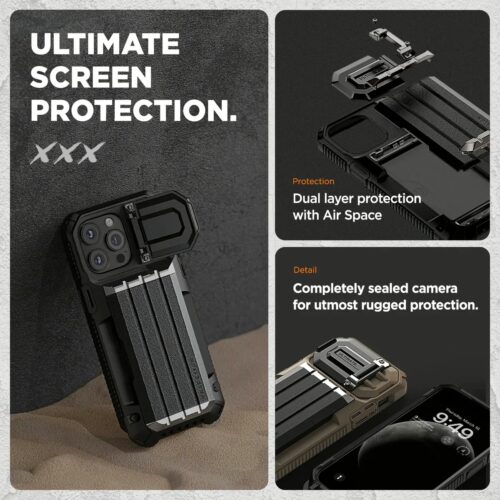 VRS รุ่น Damda Glide Ultimate - เคส iPhone 15 Pro Max - สี Black - Image 3