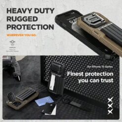 VRS รุ่น Damda Glide Ultimate - เคส iPhone 15 Pro Max - สี Khaki