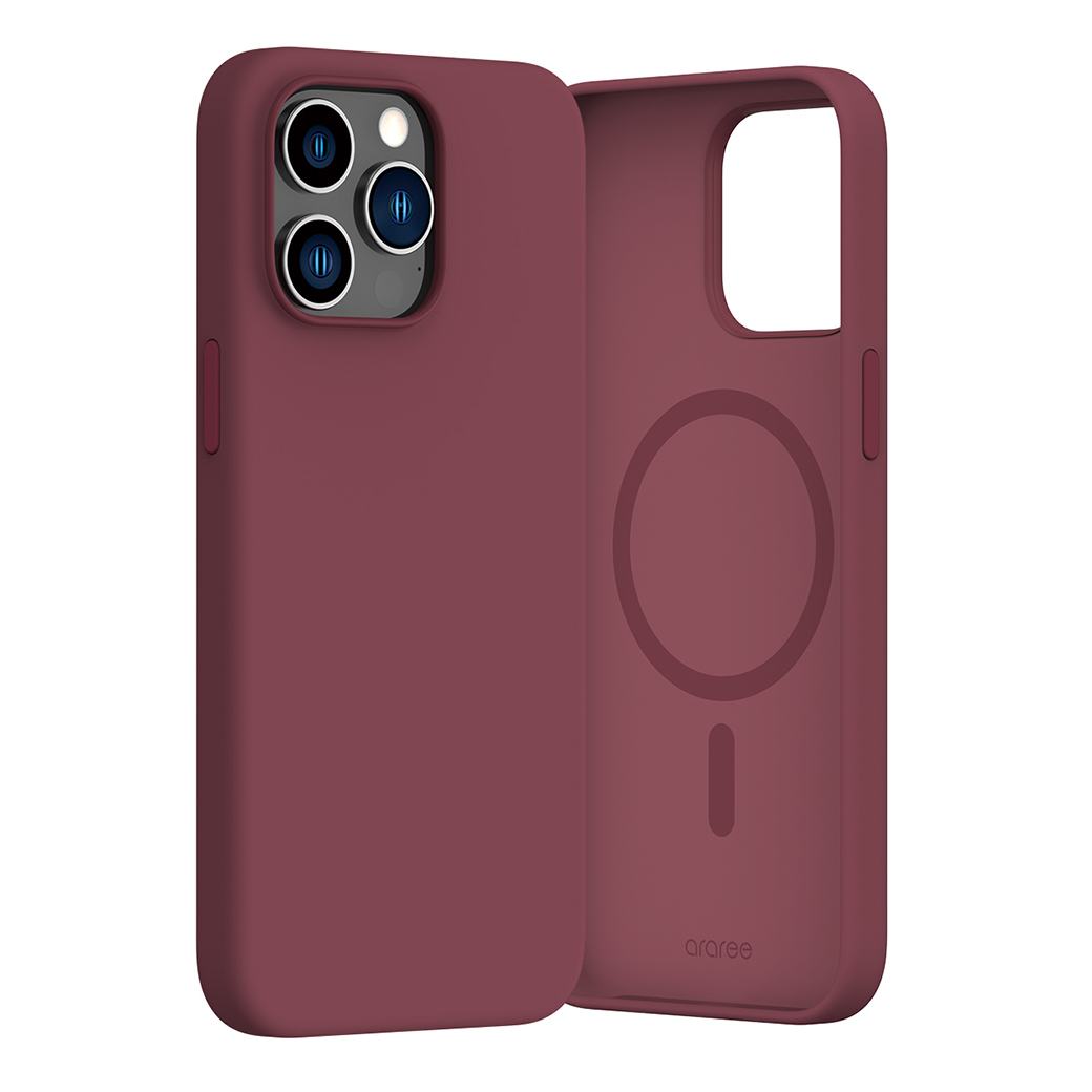 Araree รุ่น Typo Skin M - เคส iPhone 15 Pro Max - สี Deep Red