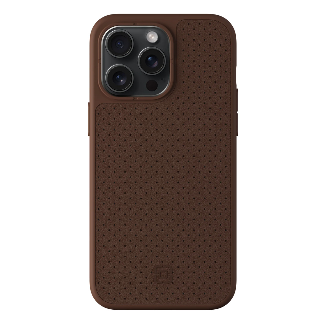 Incipio รุ่น cru. Protective for MagSafe - เคส iPhone 15 Pro Max - สี Brown Faux Leather