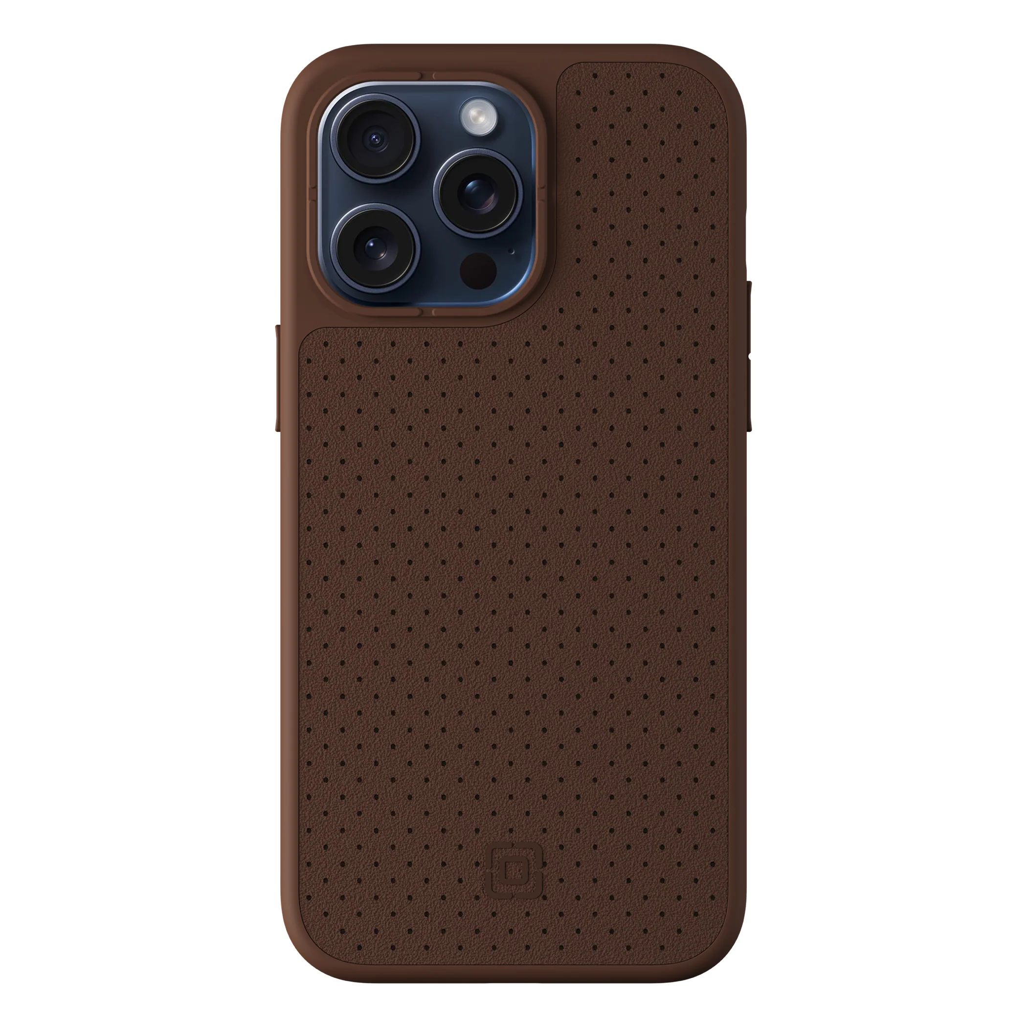 Incipio รุ่น cru. Protective for MagSafe - เคส iPhone 15 Pro Max - สี Brown Faux Leather