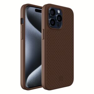 Incipio รุ่น cru. Protective for MagSafe - เคส iPhone 15 Pro Max - สี Brown Faux Leather