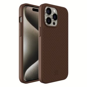 Incipio รุ่น cru. Protective for MagSafe - เคส iPhone 15 Pro Max - สี Brown Faux Leather