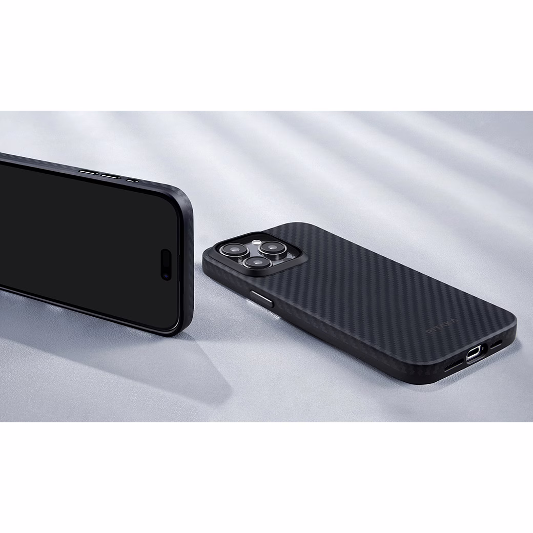 Pitaka รุ่น MagEZ Case Pro 4 (1500D) - เคส iPhone 15 Pro Max - สี Black/Grey Twill