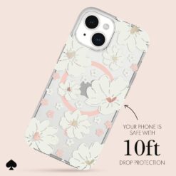 Kate Spade รุ่น Protective Case with MagSafe - เคส iPhone 15 - สี Classic Peony
