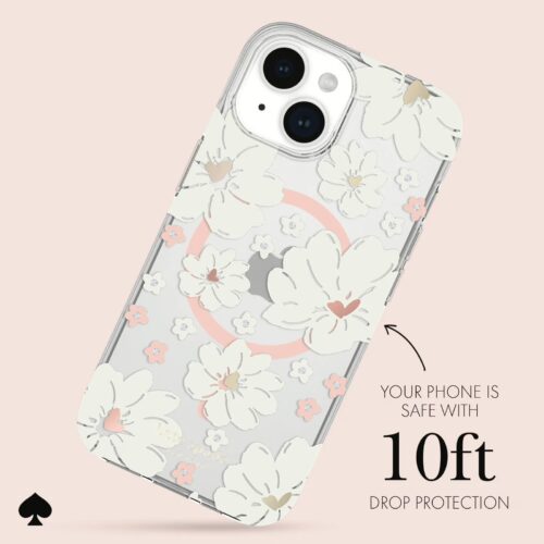 Kate Spade รุ่น Protective Case with MagSafe - เคส iPhone 15 - สี Classic Peony