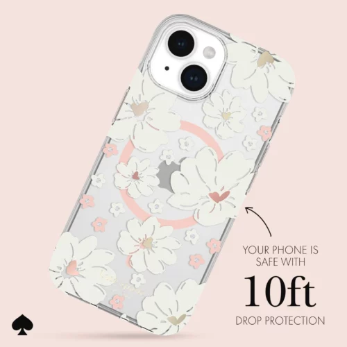 Kate Spade รุ่น Protective Case with MagSafe - เคส iPhone 15 - สี Classic Peony