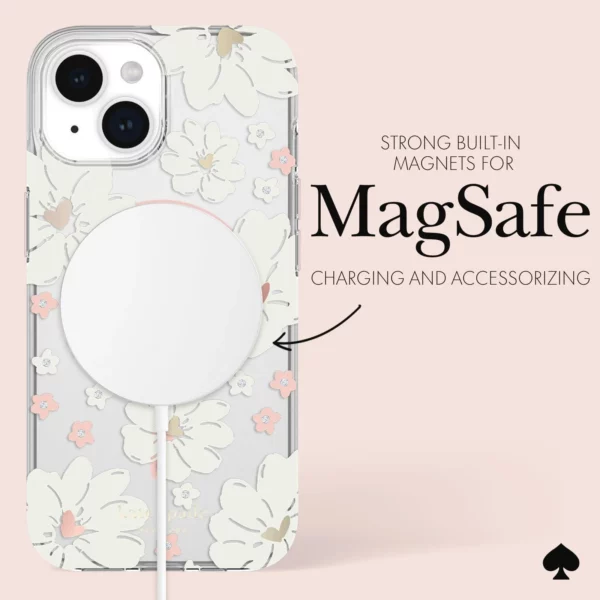 Kate Spade รุ่น Protective Case with MagSafe - เคส iPhone 15 - สี Classic Peony