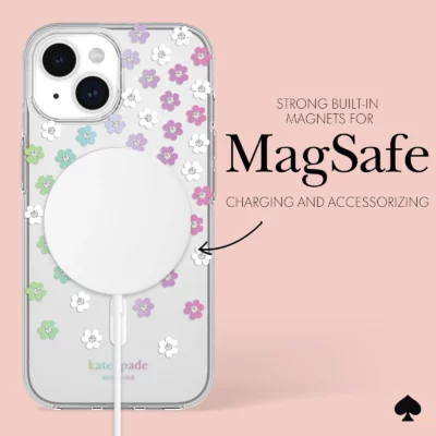 Kate Spade รุ่น Protective Case with MagSafe - เคส iPhone 15 - สี Scattered Flowers
