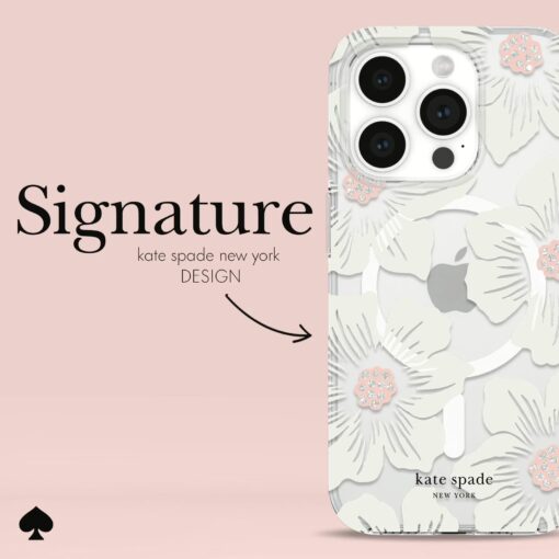 Kate Spade รุ่น Protective Case with MagSafe - เคส iPhone 15 Pro - สี Hollyhock Cream - Image 6