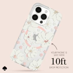 Kate Spade รุ่น Protective Case with MagSafe - เคส iPhone 15 Pro - สี Classic Peony